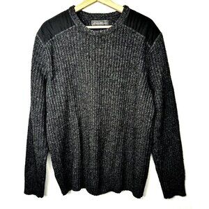 Eddie Bauer Sport Shop Sweater Mens Size XL Gray Shoulder Patch Wool Blend L/S